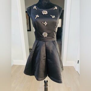 Elegant Black Dress with Jewel Accents